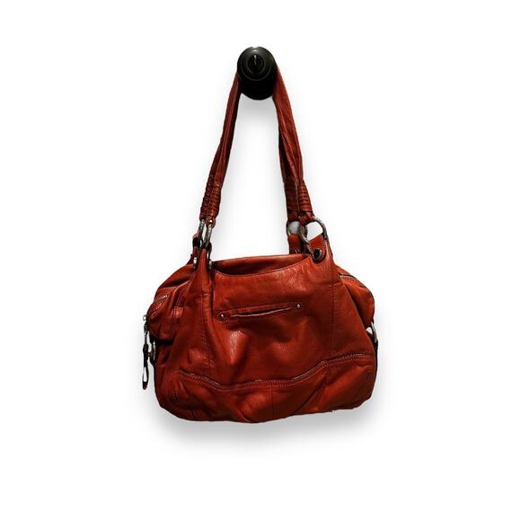 Authentic B. Makowsky Cognac Midsize Leather Handbag - Picture 2 of 9